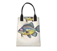 SDEGTHO Fly Yellow Fish - Bolsa de papel reutilizable para trabajadores de oficina, adecuada para picnic, viajes, más