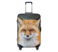 SDEGTHO Fox Printing - Funda elástica para maleta, a prueba de polvo, resistente a los arañazos, se adapta a equipaje con asa central para viajes, White, M