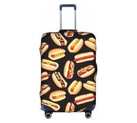 SDEGTHO Fun Food Hot Dogs - Funda elástica para maleta, a prueba de polvo, resistente a los arañazos, se adapta a equipaje con asa central para viajes, White, M