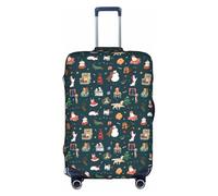 SDEGTHO Funda elástica para maleta con estampado navideño de Papá Noel, a prueba de polvo, resistente a los arañazos, se adapta a equipaje con asa central para viajes, White, S