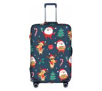 SDEGTHO Funda elástica para maleta con estampado navideño de Papá Noel, a prueba de polvo, resistente a los arañazos, se adapta a equipaje con asa central para viajes, White, L