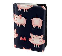 SDEGTHO Funda para pasaporte con estampado de cerdito rojo para viajes, imprescindible, funda para pasaporte para accesorios de viaje para mujeres y hombres, Black, Talla única