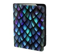 SDEGTHO Funda para pasaporte con estampado de escamas de dragón mágico en 3D, funda de piel de vacuno, accesorios imprescindibles para mujeres y hombres, Black, Talla única