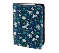 SDEGTHO Funda para pasaporte con estampado de hierba y paloma, funda de piel de vacuno, accesorios imprescindibles para mujeres y hombres, Black, Talla única