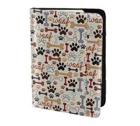 SDEGTHO Funda para pasaporte con estampado de huesos y patas, de piel de vacuno, accesorios imprescindibles para viajes para mujeres y hombres, Black, Talla única