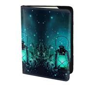 SDEGTHO Funda para pasaporte con estampado de luciérnagas y linternas, imprescindible para viajes, accesorios de viaje para mujeres y hombres, Black, Talla única