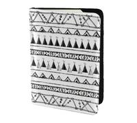 SDEGTHO Funda para pasaporte con estampado de patrones nativos americanos, funda de piel vacuna para tarjetas, accesorios imprescindibles para mujeres y hombres, Black, Talla única