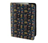 SDEGTHO Funda para pasaporte con estampado de perezosos para bebés, funda de piel de vacuno, accesorios imprescindibles para viajar para mujeres y hombres, Black, Talla única