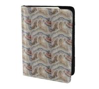 SDEGTHO Funda para pasaporte con estampado de piedra de ónix azul pálido, funda de piel de vacuno, accesorios imprescindibles para viajes para mujeres y hombres, Black, Talla única