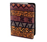 SDEGTHO Funda para pasaporte con estampado tribal de barro africano, funda de piel de vacuno para tarjetas, accesorios imprescindibles para mujeres y hombres, Black, Talla única