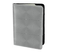 SDEGTHO Funda para pasaporte con impresión de ilusión óptica de giro, funda de piel de vacuno, accesorios imprescindibles para viajes para mujeres y hombres, Black, Talla única