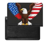 SDEGTHO Funda protectora de documentos de viaje con alas de la bandera del águila americana, funda para pasaporte para viajes internacionales y vacaciones