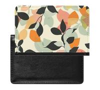 SDEGTHO Funda protectora de documentos de viaje con diseño abstracto de vides naranjas modernas, funda para pasaporte para viajes internacionales y vacaciones