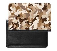 SDEGTHO Funda protectora de documentos de viaje con diseño de camuflaje marrón polvoriento, funda para pasaporte para viajes internacionales y vacaciones