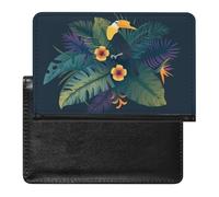 SDEGTHO Funda protectora de documentos de viaje con diseño de flora de tucán amarillo, funda para pasaporte para viajes internacionales y vacaciones