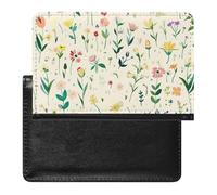 SDEGTHO Funda protectora de documentos de viaje con diseño de flores silvestres amarillas, funda para pasaporte para viajes internacionales y vacaciones