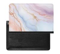 SDEGTHO Funda protectora de documentos de viaje con patrón de mármol pastel suave, funda para pasaporte para viajes internacionales y vacaciones
