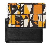 SDEGTHO Funda protectora para documentos de viaje, color naranja y beige, funda para pasaporte para viajes internacionales y vacaciones