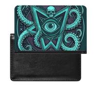 SDEGTHO Funda protectora para documentos de viaje, diseño de calavera y pulpo, para viajes internacionales y vacaciones