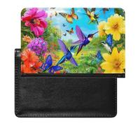 SDEGTHO Funda protectora para documentos de viaje, diseño de flores, mariposa, pájaro, funda para pasaporte para viajes internacionales y vacaciones