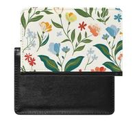 SDEGTHO Funda protectora para documentos de viaje, diseño de flores rojas y azules, funda para pasaporte para viajes internacionales y vacaciones