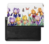 SDEGTHO Funda protectora para documentos de viaje, diseño de mariposas y flores, funda para pasaporte para viajes internacionales y vacaciones