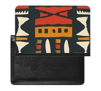 SDEGTHO Funda protectora para documentos de viaje, diseño rojo, naranja y negro, funda para pasaporte para viajes internacionales y vacaciones