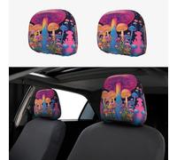 SDEGTHO Funda universal para reposacabezas de coche, suave, transpirable, 2 unidades, diseño de hongos