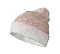 SDEGTHO Gorro de punto con bonito patrón brillante para hombres y mujeres, gorro unisex cálido de invierno, gorro de punto suave a rayas para adultos, color negro