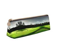 SDEGTHO Green Golf Course - Estuche triangular de piel con cremallera y gran capacidad de almacenamiento, blanco, One Size, Art Deco