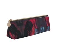 SDEGTHO Hacker Attack Fashion - Estuche triangular de cuero con cremallera y gran capacidad de almacenamiento, blanco, One Size, Art Deco