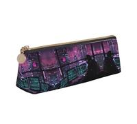 SDEGTHO Hacker Era Fashion - Estuche triangular de cuero con cremallera y gran capacidad de almacenamiento, blanco, One Size, Art Deco