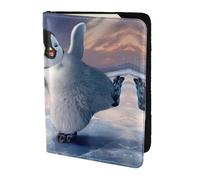 SDEGTHO Happy Penguin - Funda para pasaporte con estampado de pingüino para viajes, accesorios de viaje para mujeres y hombres, Black, Talla única