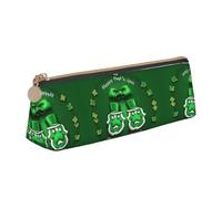 SDEGTHO Happy St. Patrick's Day - Estuche triangular de piel con cremallera y gran capacidad de almacenamiento, blanco, One Size, Art Deco