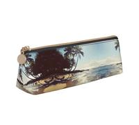 SDEGTHO Hawaii Beach Fashion - Estuche triangular de cuero con cremallera y gran capacidad de almacenamiento, blanco, One Size, Art Deco