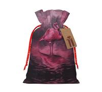 SDEGTHO Hollow Flamingo 1 bolsa de material duradero de 8.3 x 11.8 pulgadas con cordón para regalo elegante de Halloween