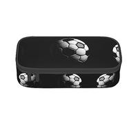 SDEGTHO I Like Soccer - Estuche para lápices de gran capacidad, estuche para bolígrafos, papelería para oficina, Black, Talla única, Deportivo