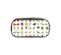 SDEGTHO Introducción de varios estuches transparentes impresos de verduras, compartimento único de gran capacidad, almacenamiento protector para bolígrafos
