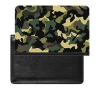 SDEGTHO Jagged - Funda protectora de documentos de viaje con diseño de camuflaje negro salvia, funda para pasaporte para viajes internacionales y vacaciones