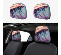 SDEGTHO Jellyfish - Funda para reposacabezas de coche, a prueba de polvo, suave, transpirable, universal, 2 unidades