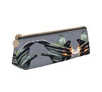 SDEGTHO Jet Fighter Fashion - Estuche triangular de cuero con cremallera y gran capacidad de almacenamiento, blanco, One Size, Art Deco