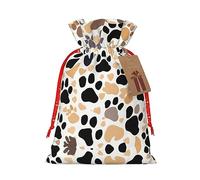 SDEGTHO Lindas huellas de perro, 1 bolsa de material duradero de 8.3 x 11.8 pulgadas con cordón para regalo elegante de Halloween