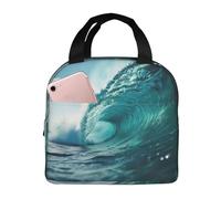 SDEGTHO Lonchera portátil Ocean Green Wave Surf para hombres y mujeres, bolsa pequeña reutilizable para oficina al aire libre