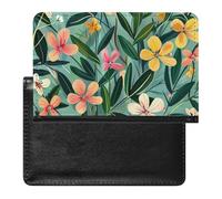 SDEGTHO Lush Peach Teal Blooms Funda protectora de documentos de viaje, funda para pasaporte para viajes internacionales y vacaciones