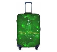 SDEGTHO Merry Christmas1 - Funda elástica para maleta, a prueba de polvo, resistente a los arañazos, se adapta a equipaje con asa central para viajes, White, S