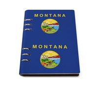 SDEGTHO Montana State Flag - Cuaderno plano A5, diario de cuero recargable para organizador diario, notas de negocios