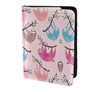 SDEGTHO Naughty Sloth Baby - Soporte para pasaporte con estampado de perezoso travieso para viajes, imprescindible, funda para pasaporte para accesorios de viaje para mujeres y hombres, Black, Talla