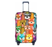 SDEGTHO Oil Cute Schnauzer - Funda elástica para maleta, a prueba de polvo, resistente a los arañazos, se adapta a equipaje con asa central para viajes, White, L