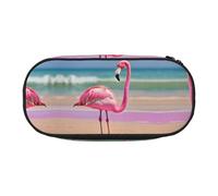 SDEGTHO One Flamingo On Beach Gran Capacidad Lápiz Caso, Multiuse Lápiz Bolsa Portátil, Estuche de la pluma para Oficina, Negro 1, One size, Organizador de bolsas
