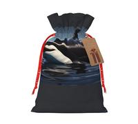 SDEGTHO Orca Killer Whale Print 1 bolsa de material duradero de 8.3 x 11.8 pulgadas con cordón para regalo elegante de Halloween